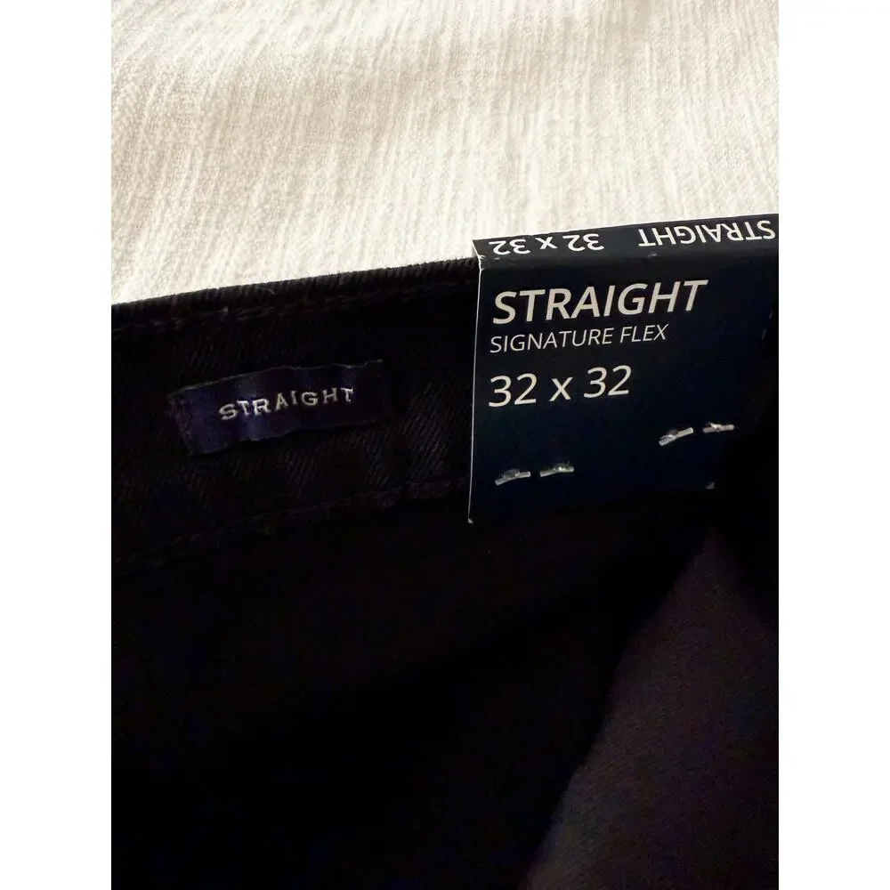 J. Crew Factory | NWT Straight-fit jean signature flex Dark Shadow Black | 32x32